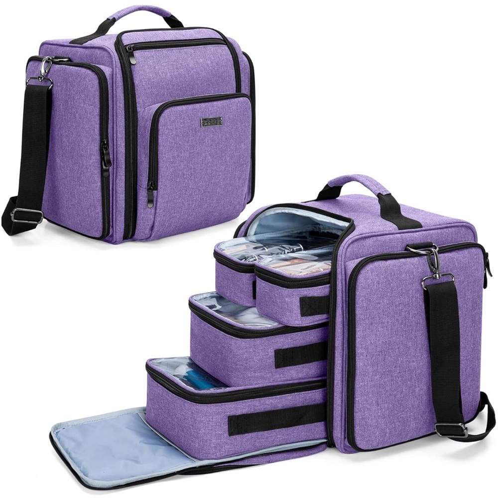 Purple travel cosmetic bag